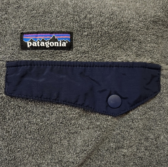 Patagonia Mens Synchilla Pullover Snap Fleece Size XL Grey Blue - Picture 2 of 6